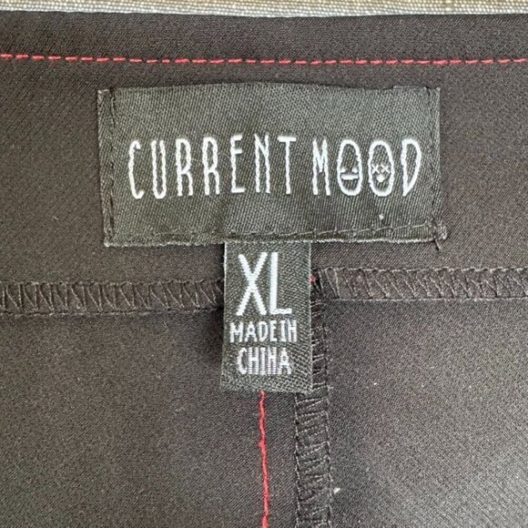 Current Mood Creating Chaos Strappy Black Stretch Skirt Overlay Pants Size XL - Picture 14 of 16